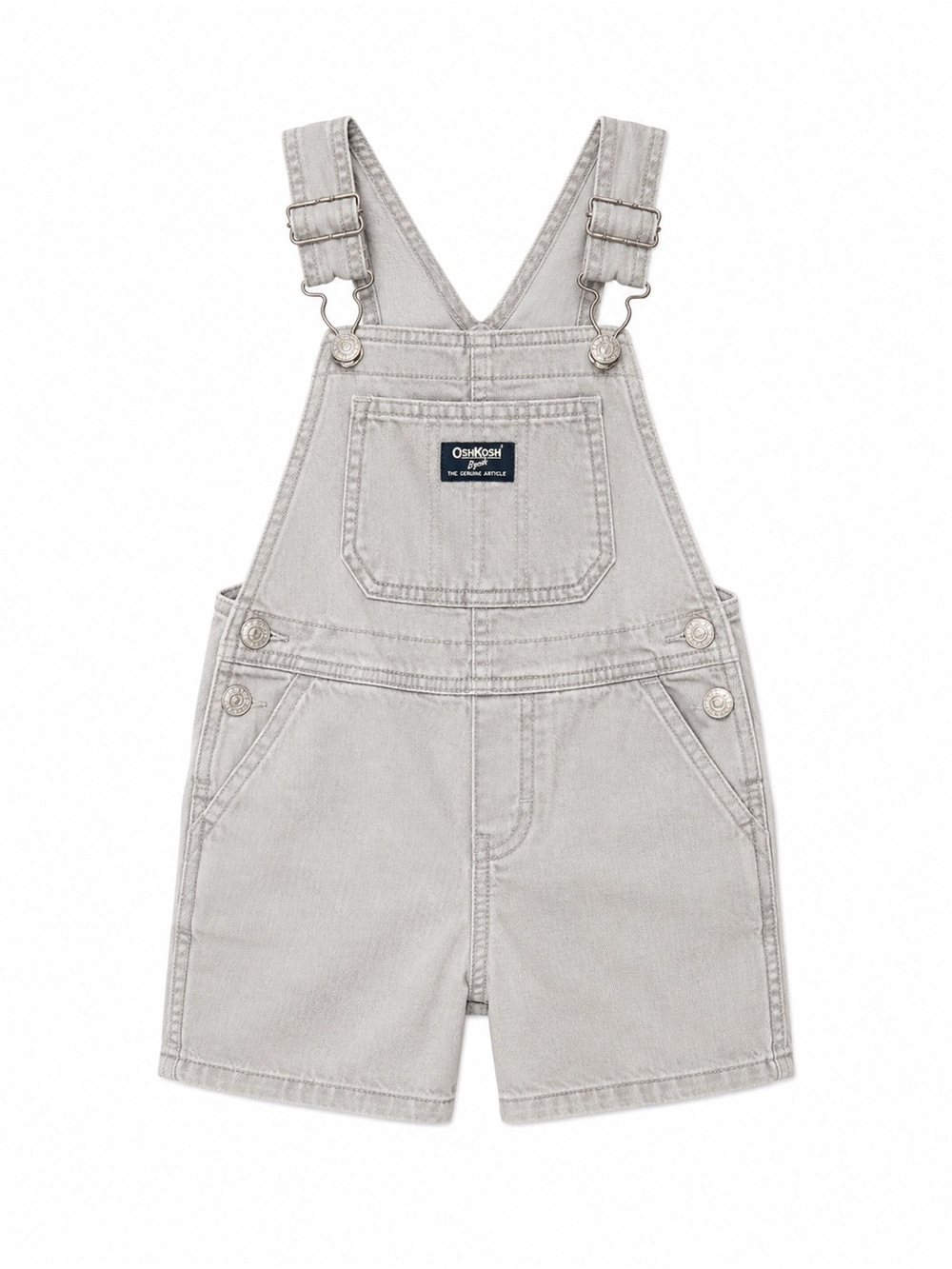 OshKosh B'gosh Light Gray Short Denim Overalls